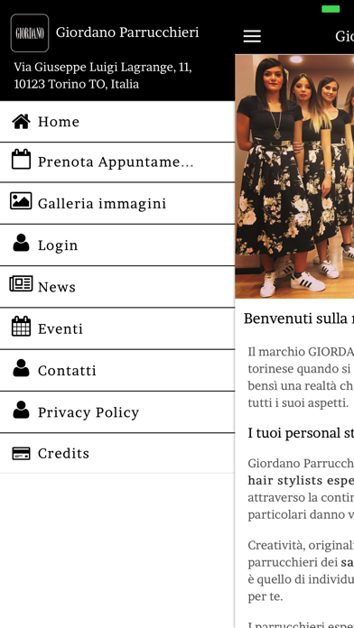 Giordano Parrucchieri Screenshot