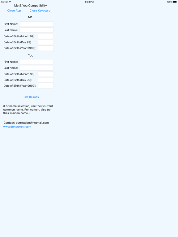 Screenshot #4 pour You and Me Compatibility