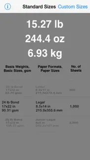paper weight calculator iphone screenshot 1