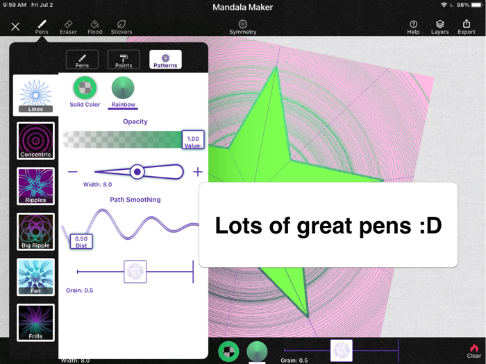 Mandala Maker symmetry doodle