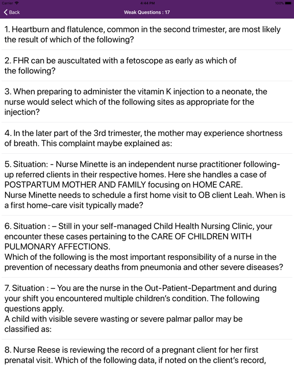 Pediatric Nursing Mock Test iPad screenshot