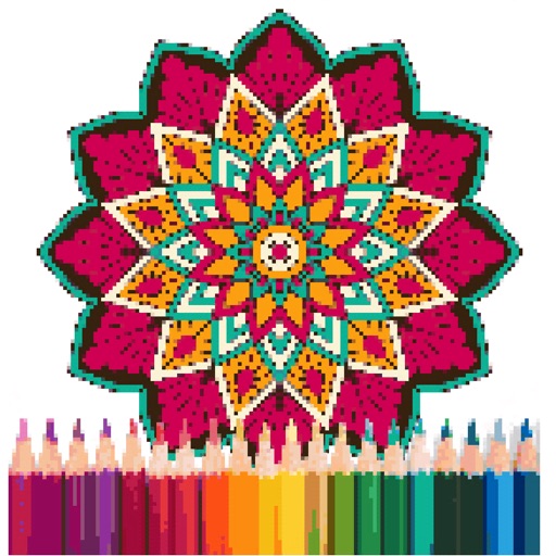 Mandala Pixel Art Coloring Icon