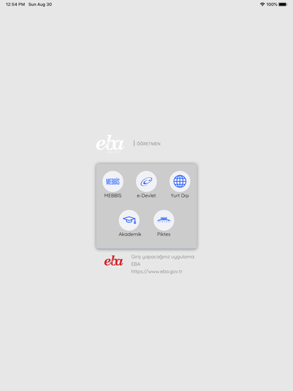 EBA ipad ekran görüntüleri