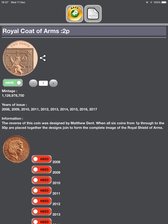 CoinsUK iPad screenshot 8 - Productivity app
