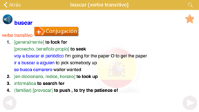 Spanish-English Larousse screenshot