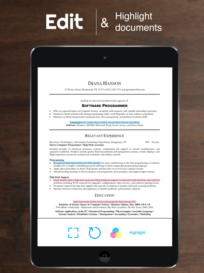 Scan - PDFPhotoQR and Barcode