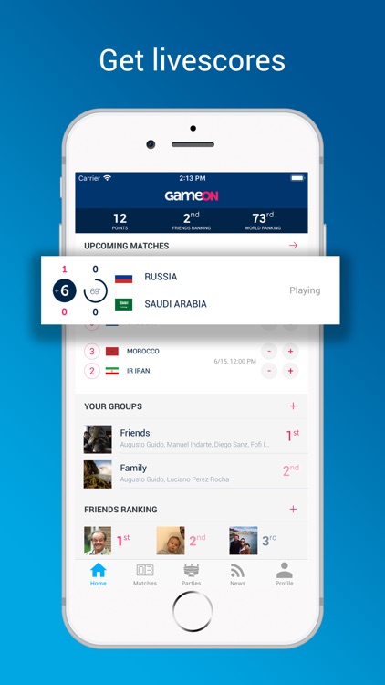 GameOn: predict soccer results