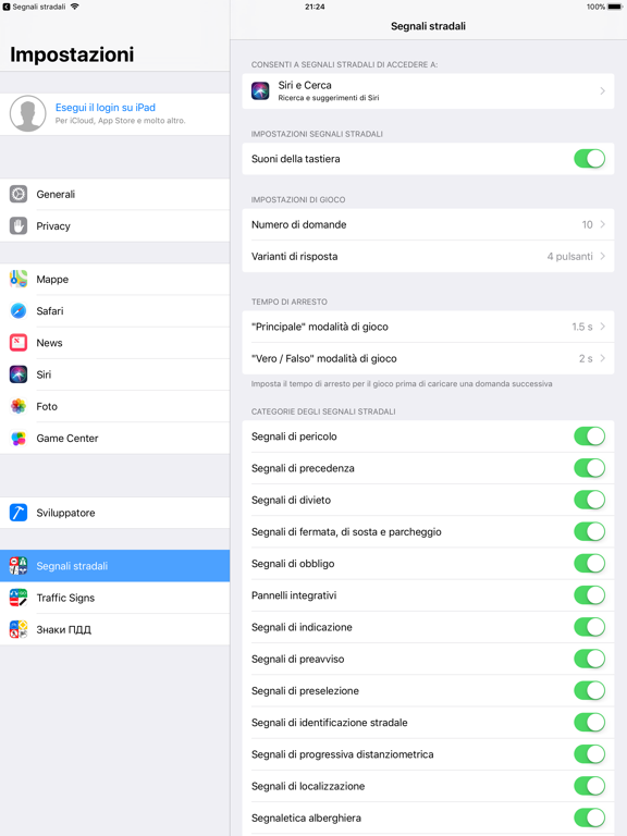 Segnali stradali in Italia iPad screenshot 8 - Education app