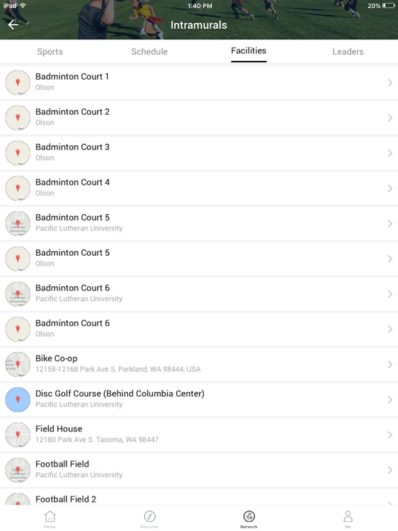 PLU Rec iPad screenshot 1 - Sports app