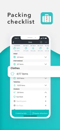 Packr Travel Packing List : capture d’écran 1 sur 5