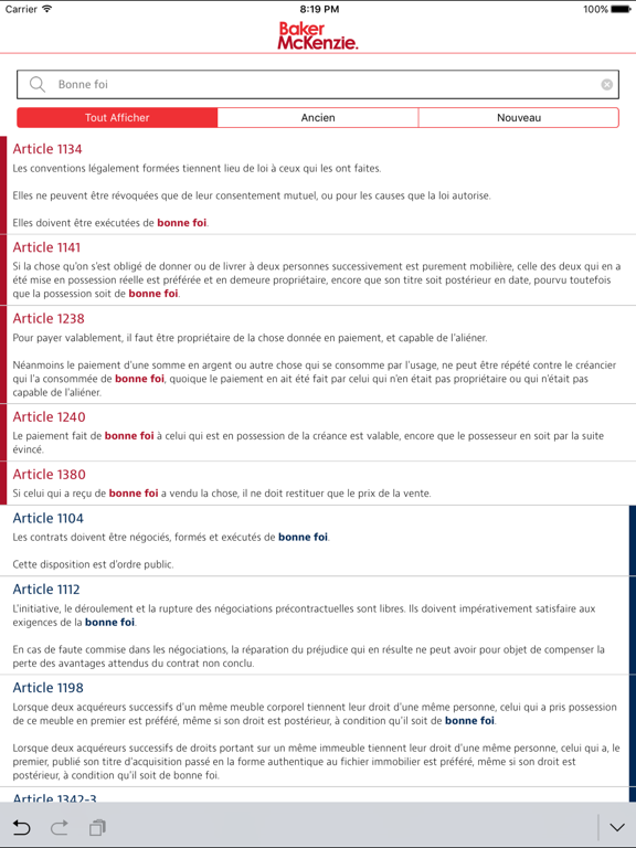 Screenshot #6 pour BakerMcKenzie Réforme Contrats