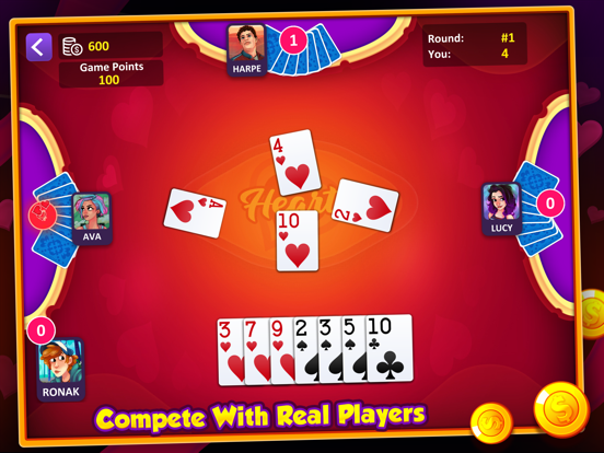 Hearts: Casino Card Game iPad screenshot