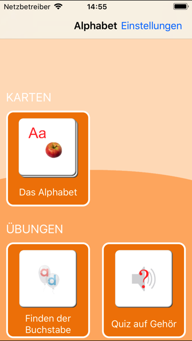 German Alphabet Learning Cards Screenshot