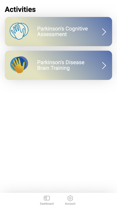 Parkinson's Cognitive Research Screenshot