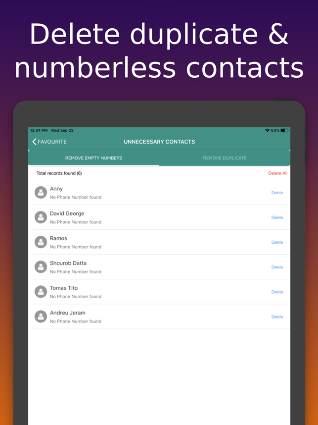 Capture d'écran du widget et du gestionnaire de contacts