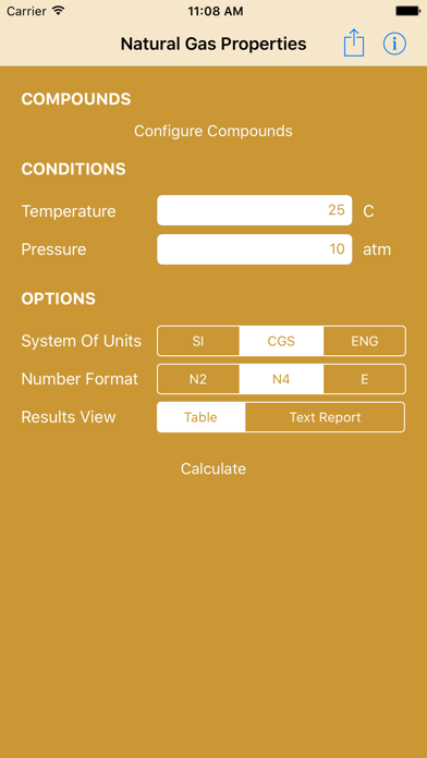 Screenshot #1 pour Natural Gas Props Calculator