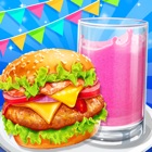 Summer Waterpark Food - Hamburger & Icy Juice Fun