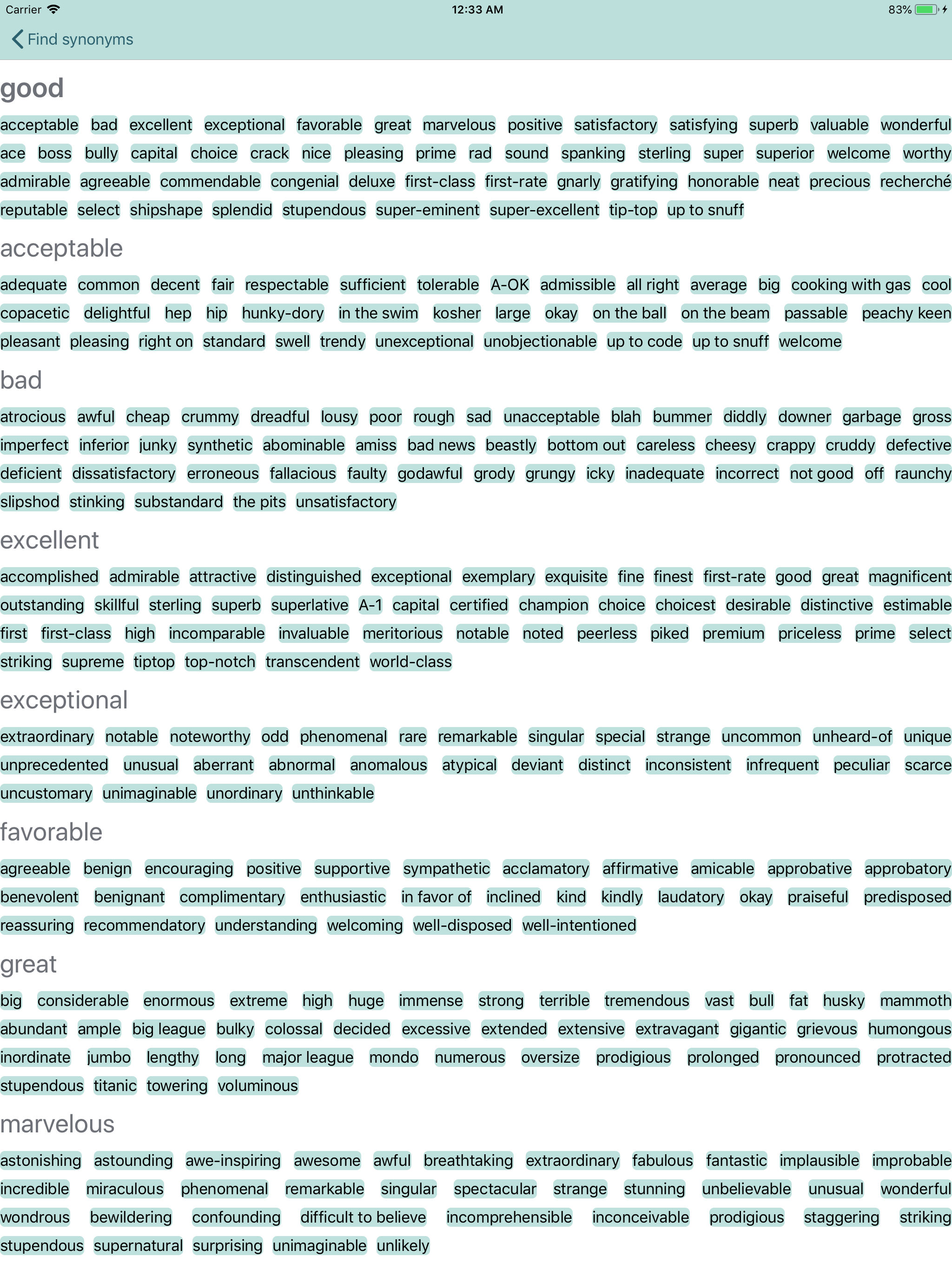 Synonyms - English dictionary