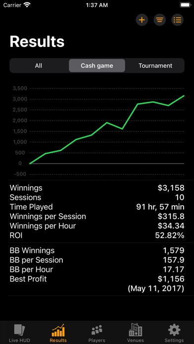 Pokeri: Live Poker Tracker Screenshot