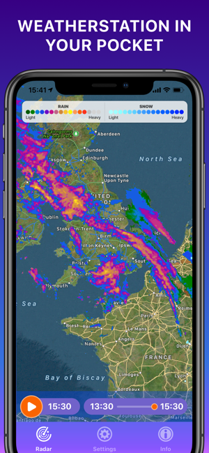 ‎RAIN RADAR ° live vejrkort Skærmbillede