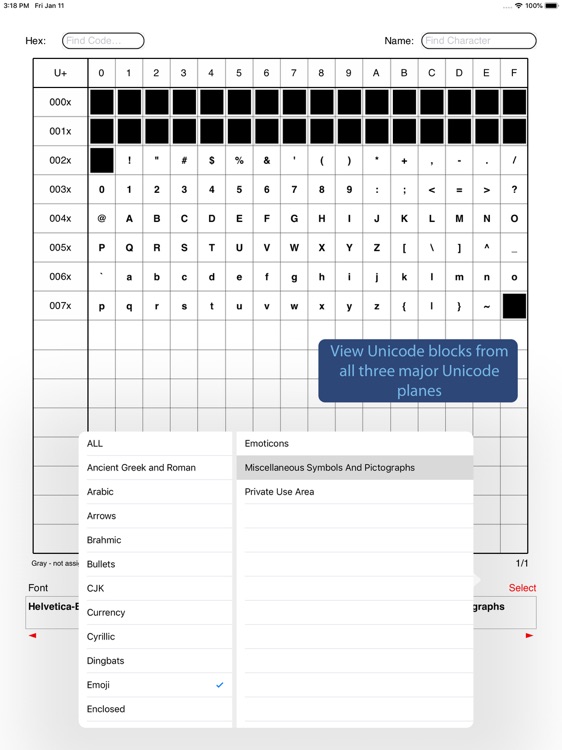 Unicode Developer Font Viewer