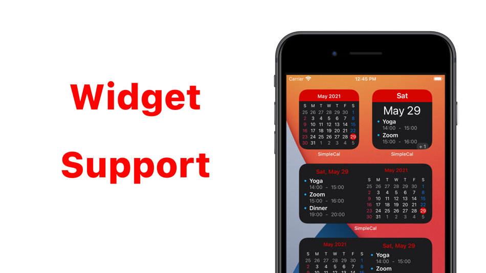 #5. Simple Calendar: Widget Cal (iOS) Podle: Heart Relay Inc.