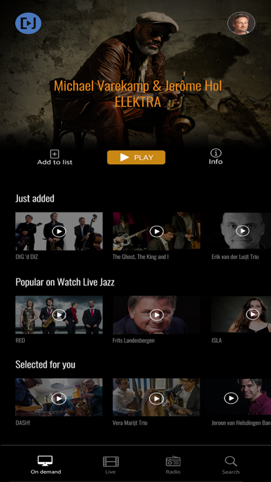 Watch Live Jazz Screenshot