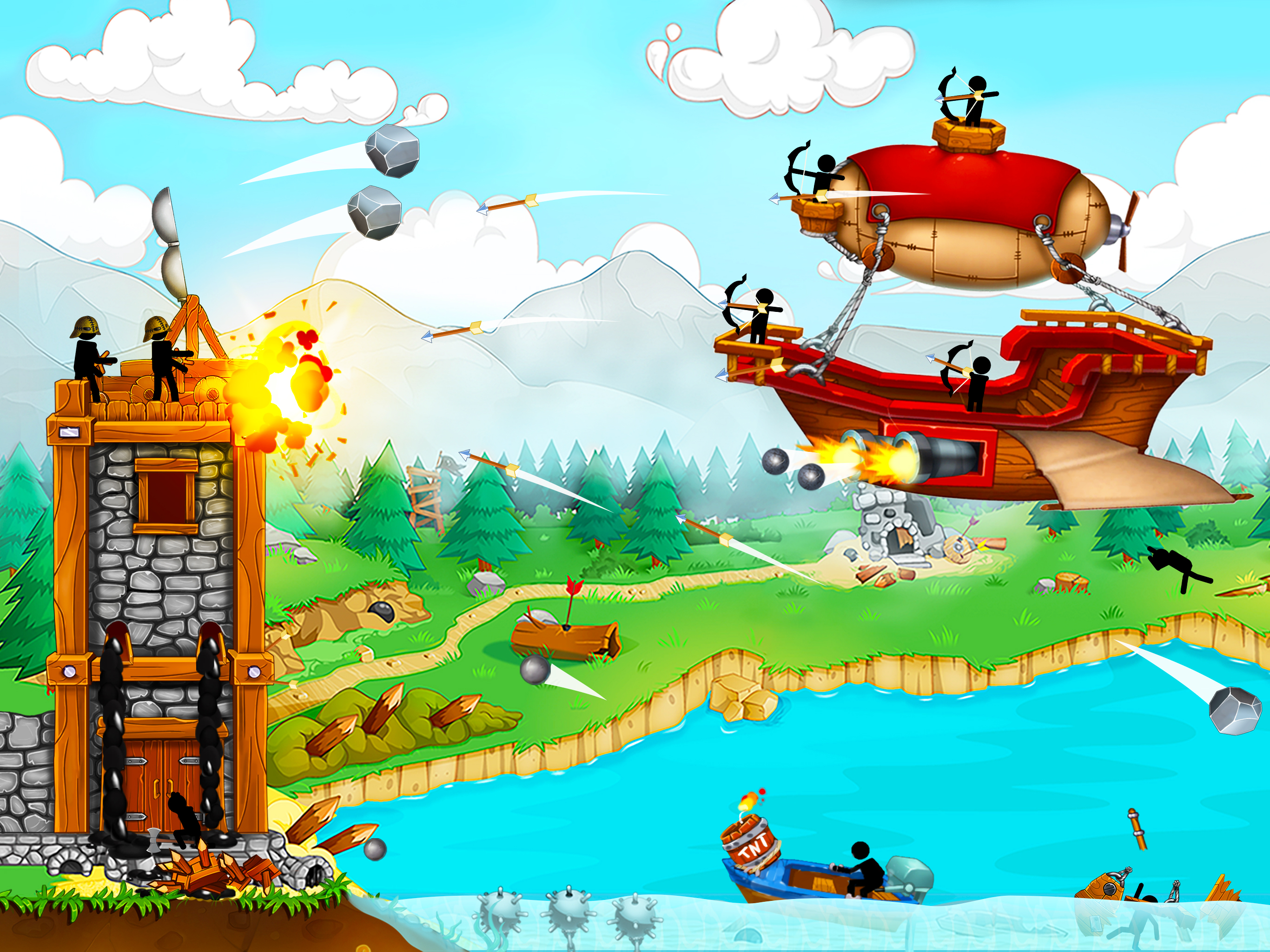 The Catapult: stick man game