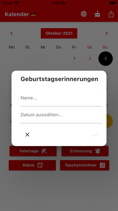Deutscher Kalender 2024 Screenshot