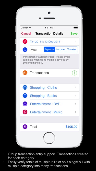Screenshot #2 pour Expense Tracker Home budget