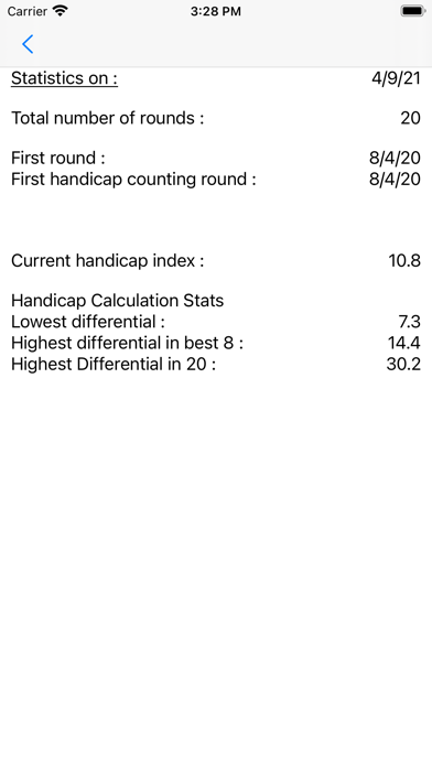 Golf Handicap Companion Screenshot