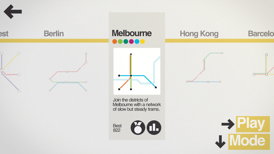 #3. Mini Metro (iOS) От: Dinosaur Polo Club