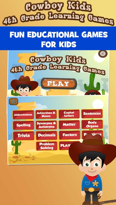 Cowboy Grade 4 Learning Games Screenshot