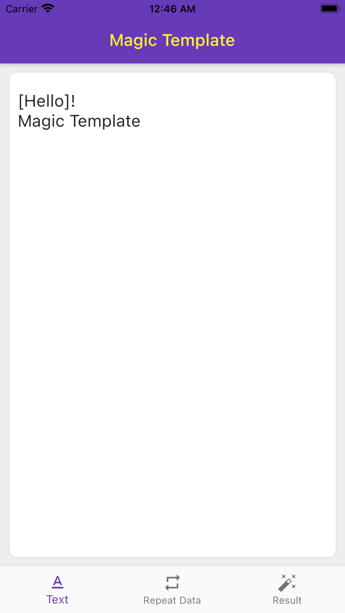 Repeat Text Template