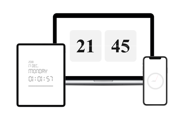 ‎OneClock - Екранна снимка на прост обръщащ се часовник