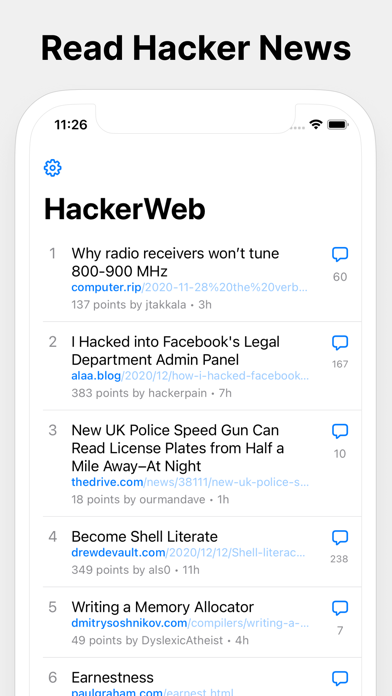 HackerWeb - Hacker News client Screenshot