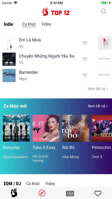 Screenshot #1 pour Top12 - BXH âm nhạc Việt