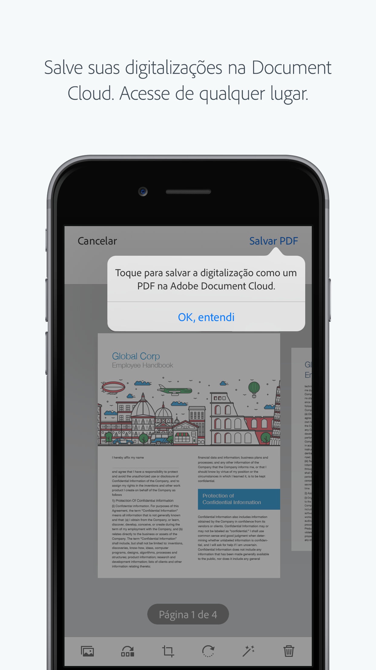 Screenshot do app Adobe Scan