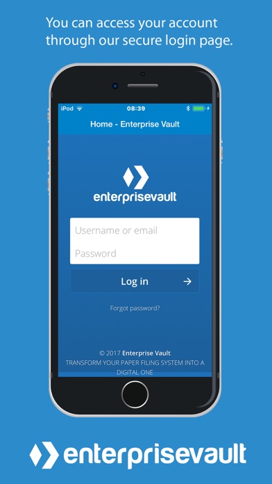 Enterprise Vault iPhone screenshot 1 - Business app