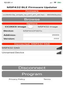 MSP432 BLE Firmware Updater iPad image 2