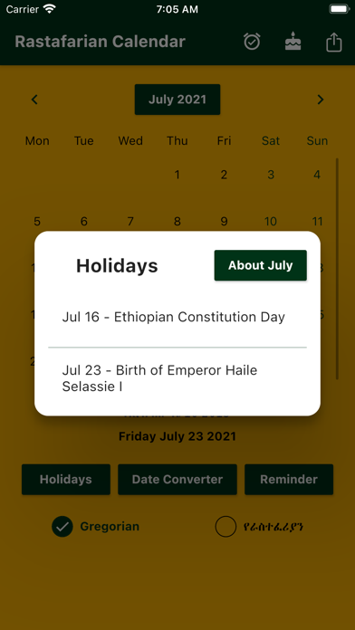 Screenshot #2 pour Rastafarian Calendar