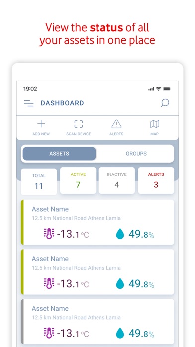 Vodafone Temperature Tag Screenshot