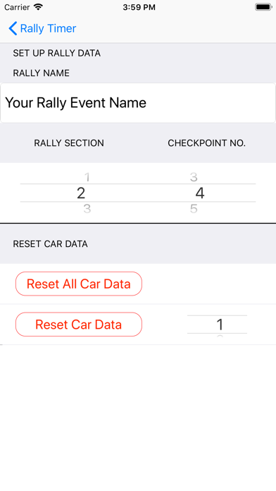 12 Car Rally Timer Screenshot