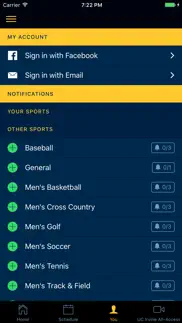 uci sports front row iphone screenshot 3