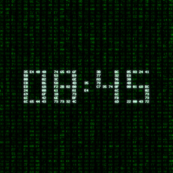 Hacker Clock - Green Matrix