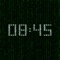 Hacker Clock - Green Matrix