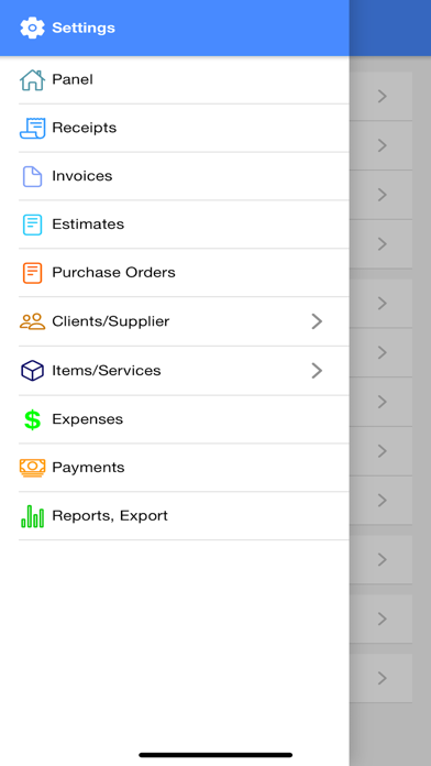 Invoice, Receipt & Estimate Screenshot