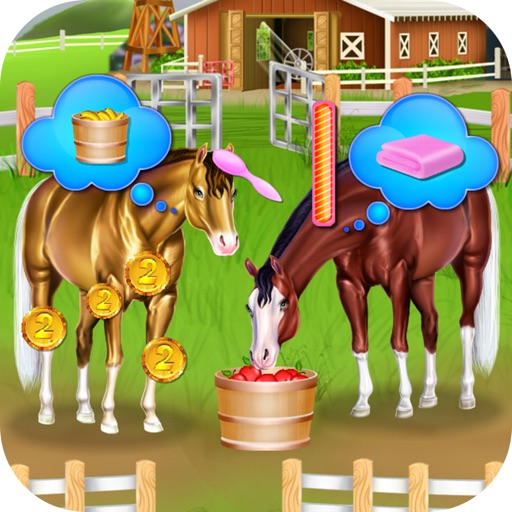 Horse and pony caring game icon