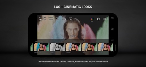 Protake - Mobile Cinema Camera - Explore the app's LOG gamma curve, strictly matched to ALEXA Log C, and apply a dozen cinematic looks, including classic film emulations.