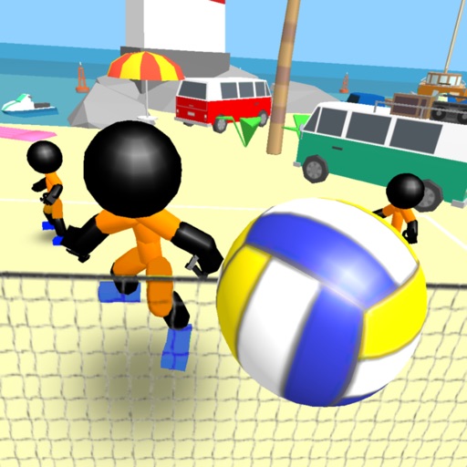 Стикмен Волейбол на пляже